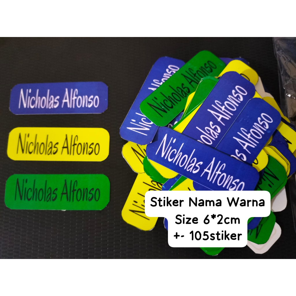 Stiker label Nama Custom/stiker Nama karakter/stiker karakter Nama Tahan Air PO 3 HARI