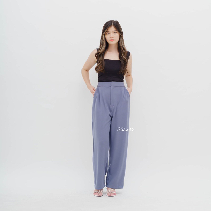 (M-XXL) Caily Highwaist Loose Knit Pants Valiable