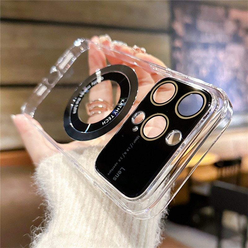 Lens Camera Protection Electroplating Case Magsafe For Iphone 14 Pro Max 14 Pro 14 PC Transparent Plating Shockproof Cover