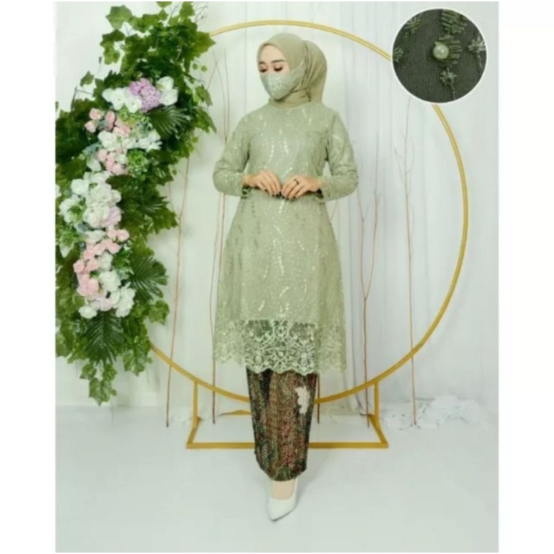 Kebaya Tunik Premium Modern / Kebaya Wisuda Modern / Setelan Kebaya Tunik Brukat / Kebaya Kondangan 