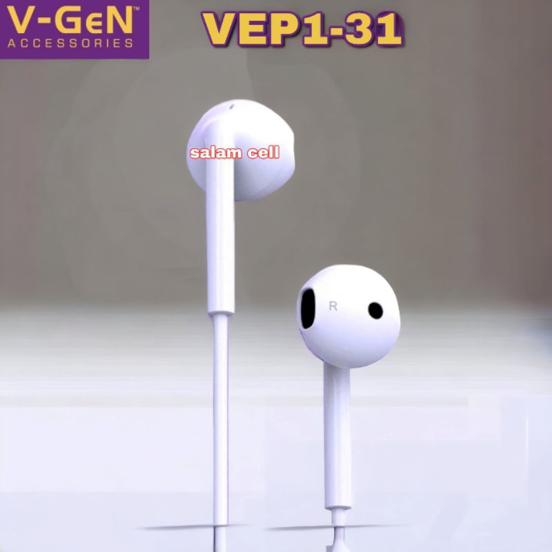 Headset V-GeN VEP1-31 Wired Earphone Headset Vgen Bass Driver Original Garansi Resmi