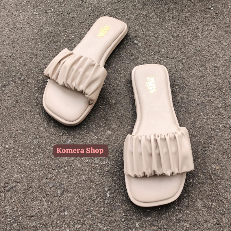 FLAT WANITA TERBARU MODEL KERUT / SANDAL FLAT NEW PREMIUM