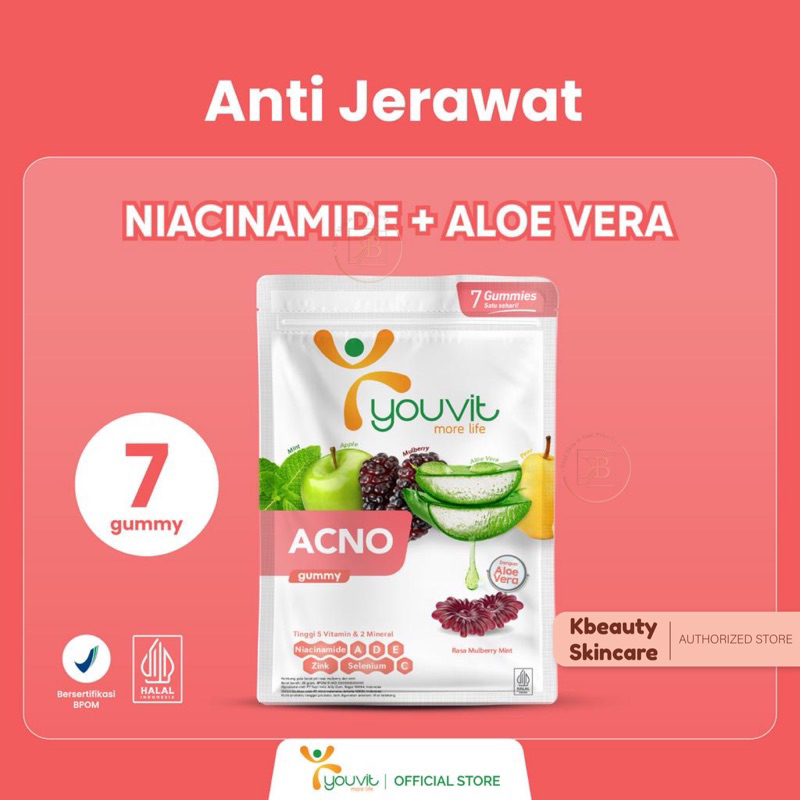 

Youvit ACNO 30 Hari | Niacinamide Gummy untuk Anti Jerawat