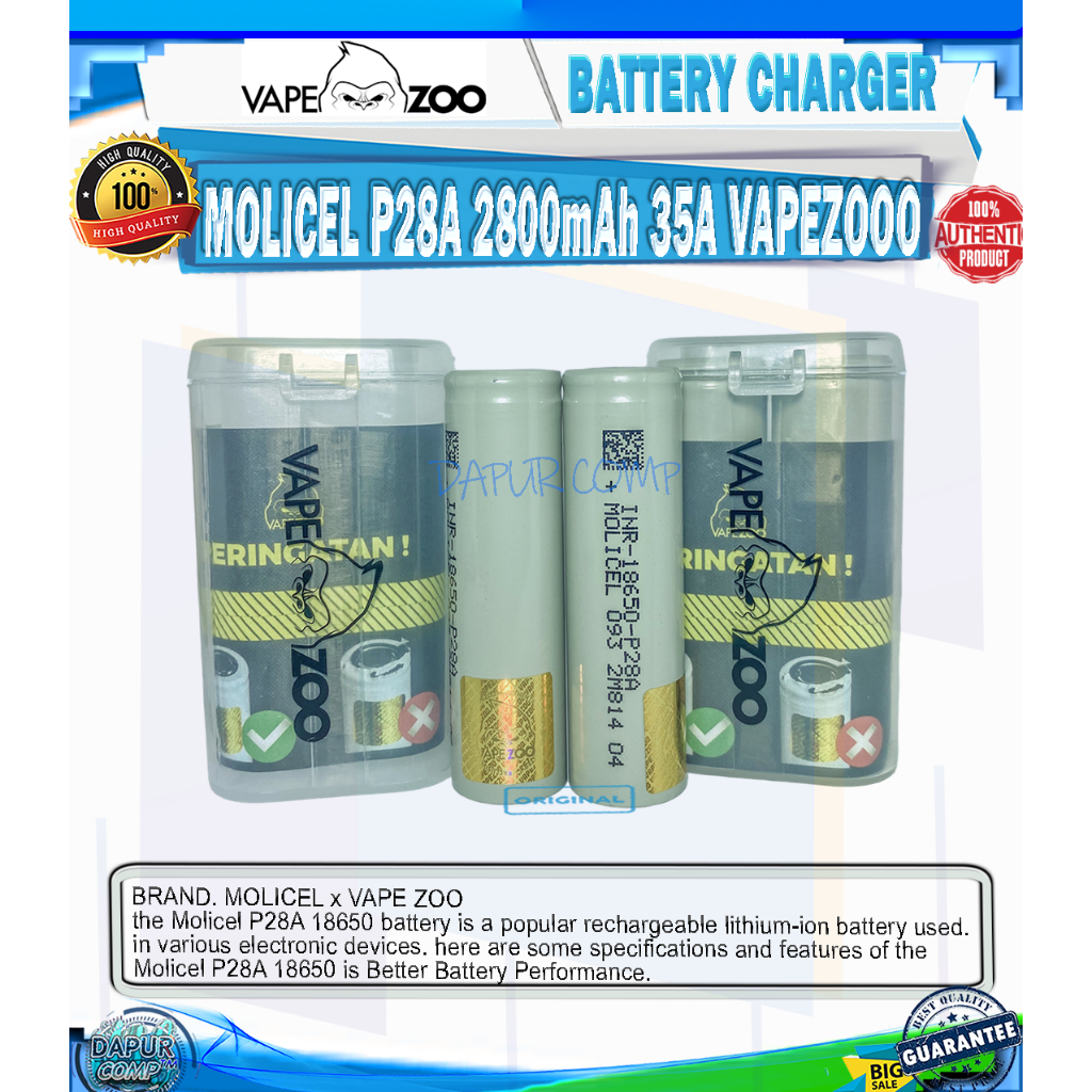 MOLICEL P28A 2800mAh 35A ORIGINAL BY V ZOO x MOLICEL