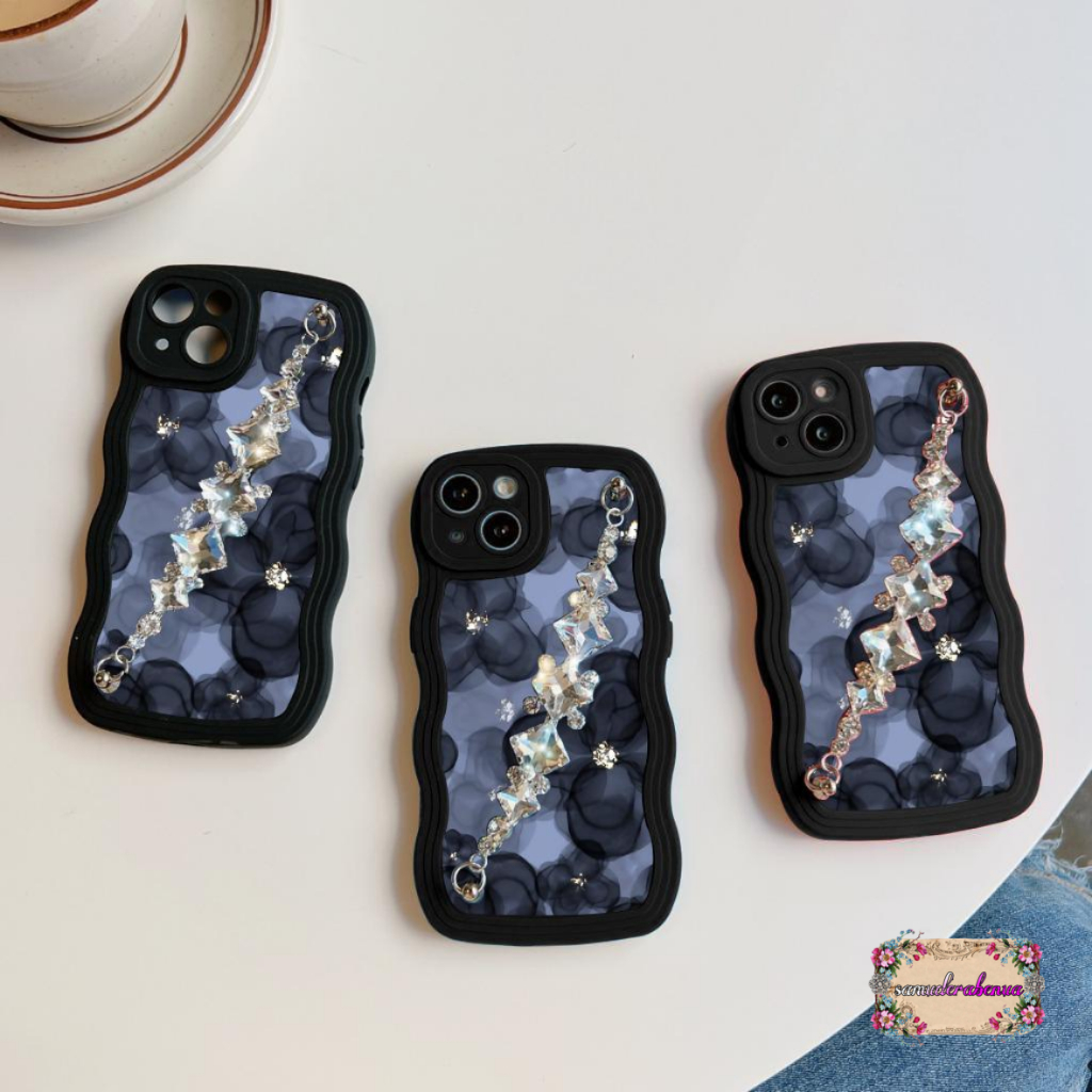 GC34 GC43 CASE CASING SOFTCASE SILIKON WAVY CARACTER RANTAI DIAMOND GRIP FOR OPPO RENO 7 8 7Z A96 7 8 5G SB5674