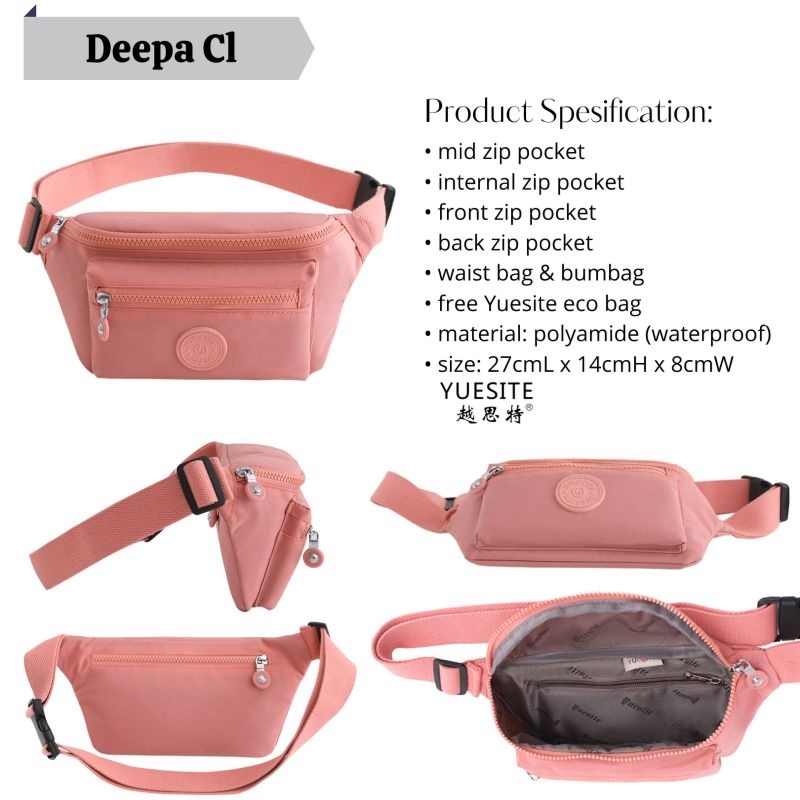 YUESITE DEEPA TAS PINGGANG WANITA PRIA WAISTBAG IMPORT ANTI AIR