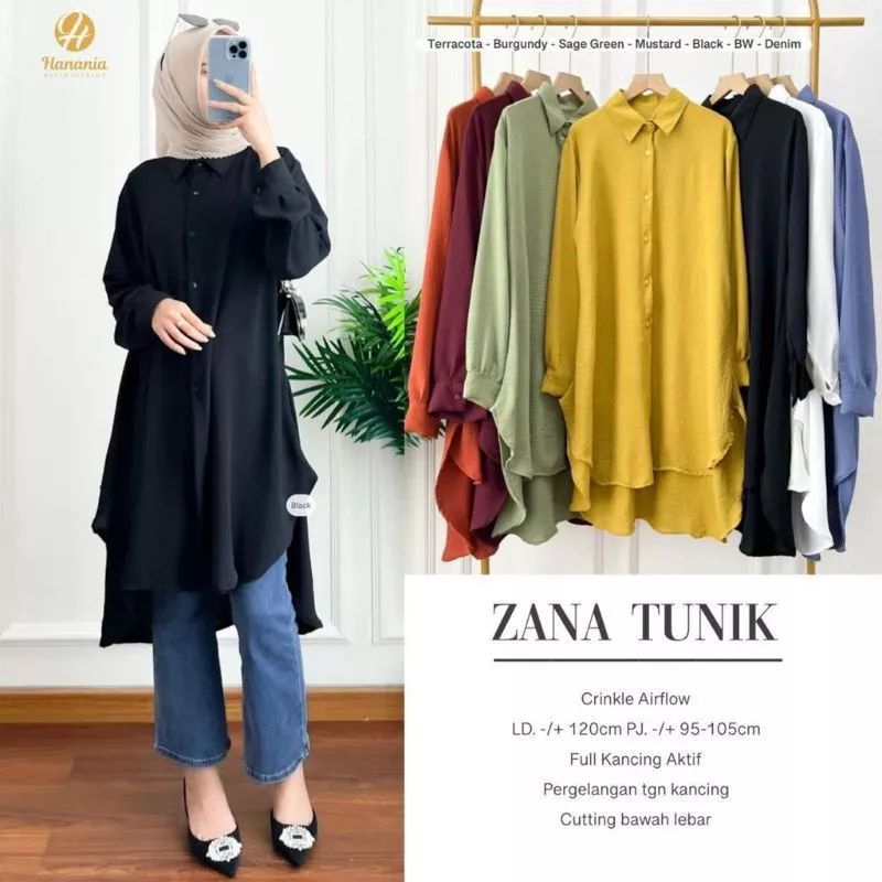 LONG TUNIK OVERSIZE/TUNIK CRINKLE OVERZISIZE/CRINKLE LONG TUNIK