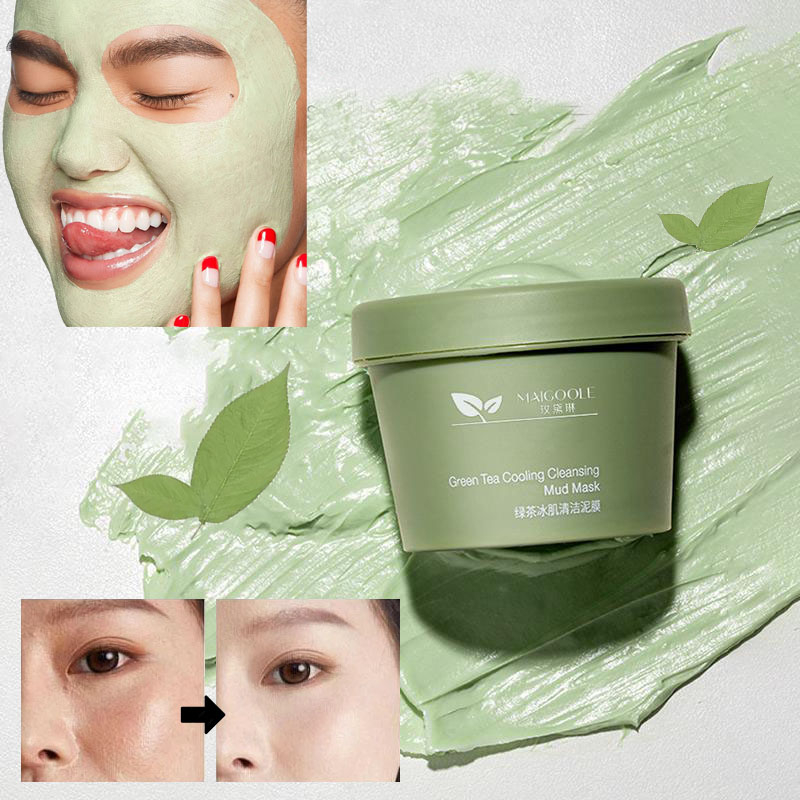 NUZ ORI Maigoole Green Tea Clay Mask Masker Wajah Green Tea Cleansing Clay Mask TERMURAH Ice Cream M