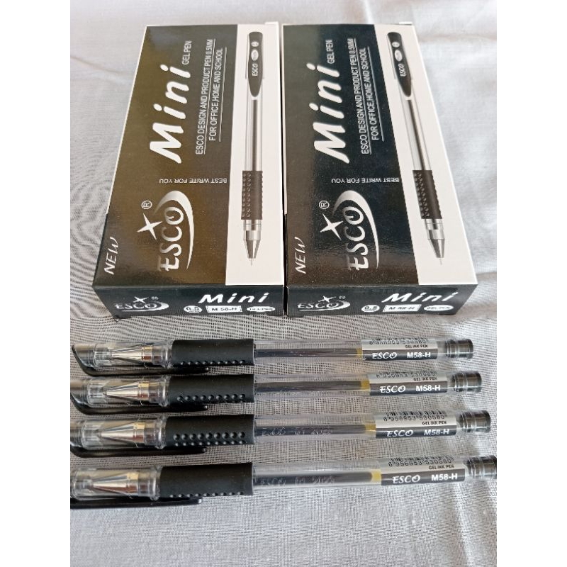 

Pulpen Gel Esco Mini 0.5mm /bulpen hitam / pena 12 pack (per pack isi 12pcs)