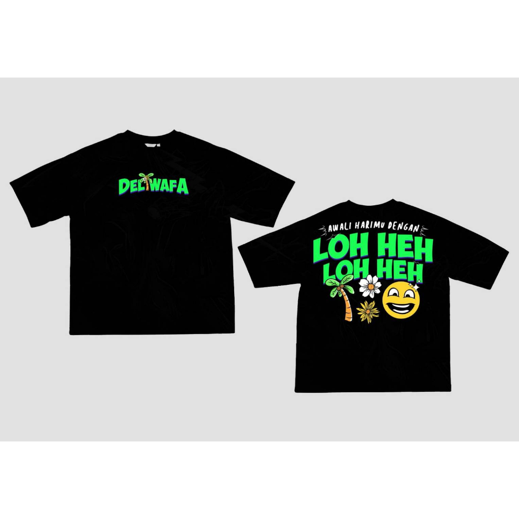 Deliwafa  - [Deliwafa] Oversize Unisex T-Shirt Loh Heh Loh Heh