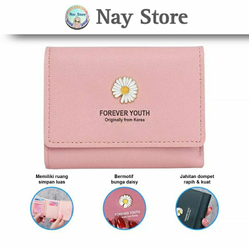 DOMPET LIPAT WANITA MOTIF BUNGA DAISY | DOMPET CEWEK