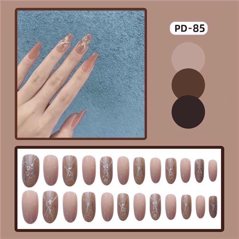 Kuku Palsu 【A186，lem cair】Nikah kuku Wedding False Nailart Pengantin Tangan