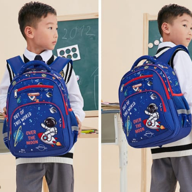 Tas Ransel Sekolah Anak Laki-laki Terbaru Motif Astronot Backpack Sekolah Laki laki Free Botol Minum Free Jam tangan Free Raincover New arrival