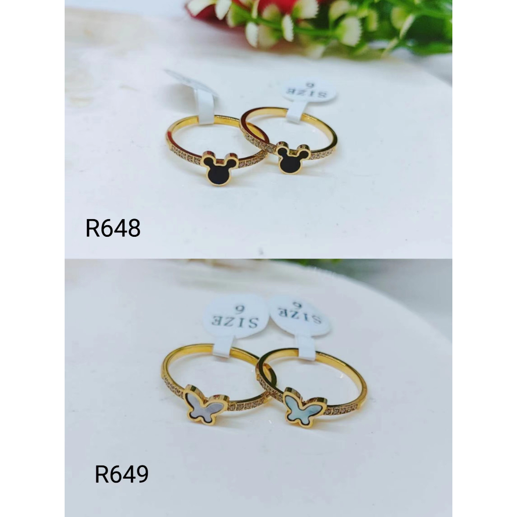 Cincin Titanium Pemata Perhiasan Fashion R648 R649