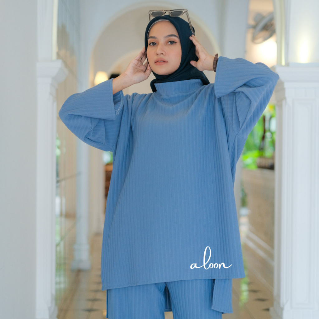 Ilona One Set Oversize Knit Premium – Setelan One Set Wanita Kekinian