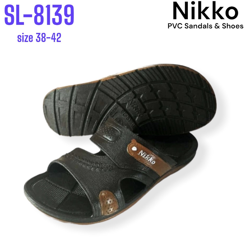 Sandal selop karet pria berkualitas nyaman dipakai merk Nikko