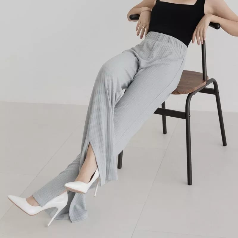 ZEE Knit Pants - Celana Knit Hornet - Cullote Pants Slit