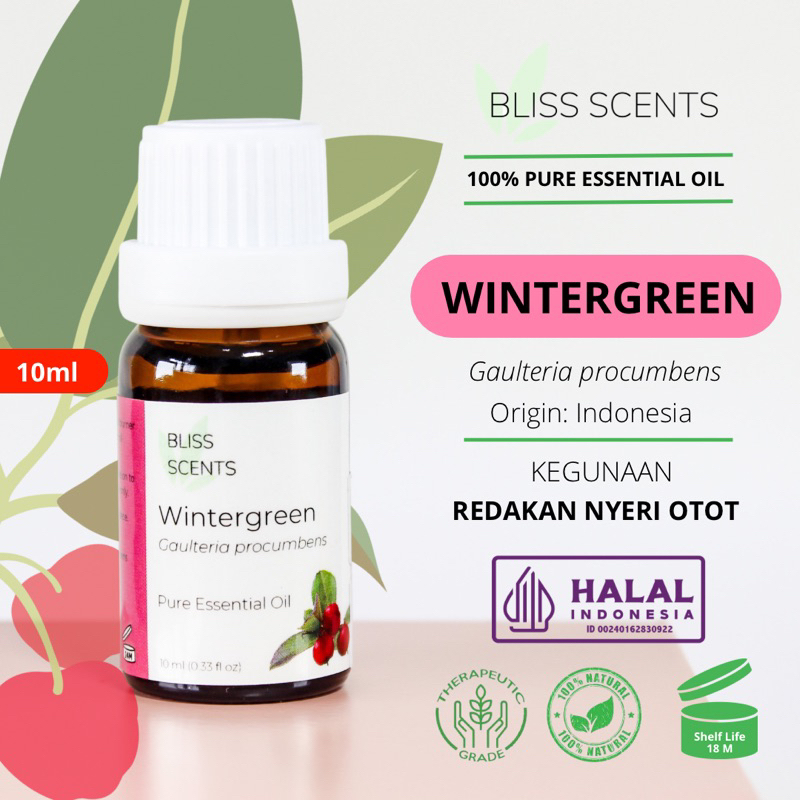 BLISS SCENTS Wintergreen Essential Oil Pengharum Ruangan Aromaterapi 100% Murni