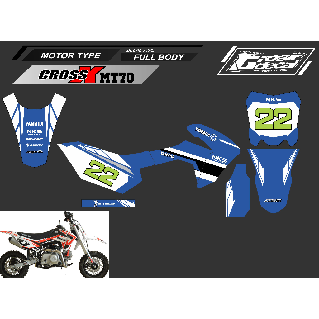 Decal Mini Trail Viar Cross X 70cc Full Body Dekal Mini Trail Viar Cross 70cc Bebas Reques