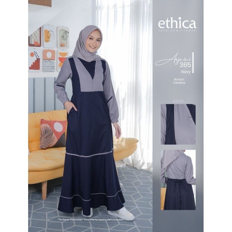Gamis Ayumi 365 by Ethica/ Ayumi 365 Navy by Ethica/ Ayumi 365 Rose by Ethica