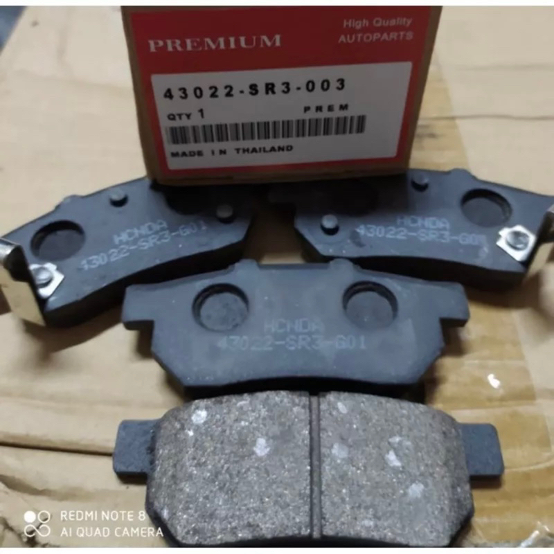 43022 SR3 Brake Pad Kampas Rem Belakang Honda Civic Genio Ferio City Type Z Jazz GD3 City GD8 VTEC RS GE8 GM2