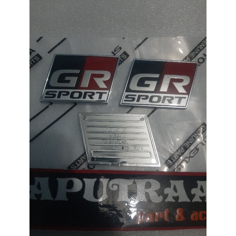 emblem logo tulisan GR SPORT ORIGINAL