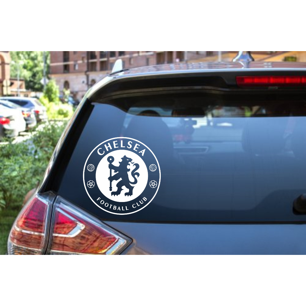 CUTTING STICKER MOBIL CHELSEA CLUB BOLA STIKER KACA MOBIL KEREN BERKUALITAS