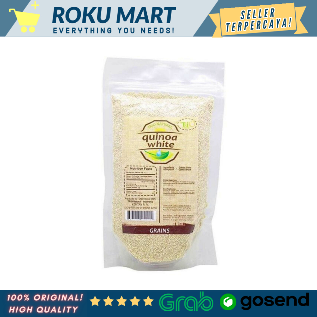 

TRIO NATURAL QUINOA WHITE 500 gr / QUINOA PUTIH 500gr TRIO NATURAL / TRIO NATURAL QUINOA GRAIN 500gr