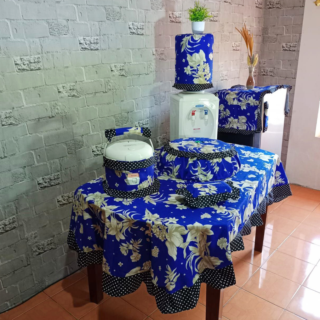 [✅COD] PAKET KITCHEN SET 8 PCS TAPLAK MEJA MAKAN OVAL COVER KULKAS SARUNG GALON MAGICOM TUDUNG SAJI BULAT TEMPAT TISU ANEKA MOTIF PERLENGKAPAN DEKORASI DAPUR RUMAH