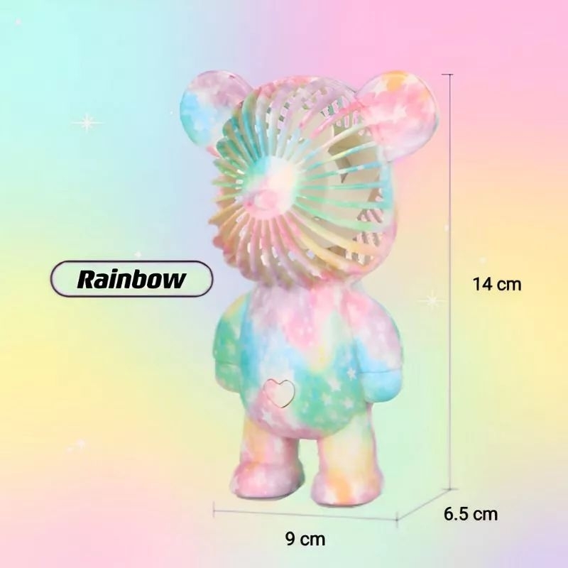 Kipas Angin Mini Portable USB Karakter Panda Lucu 4 Variasi Warna+3 Mode Angin