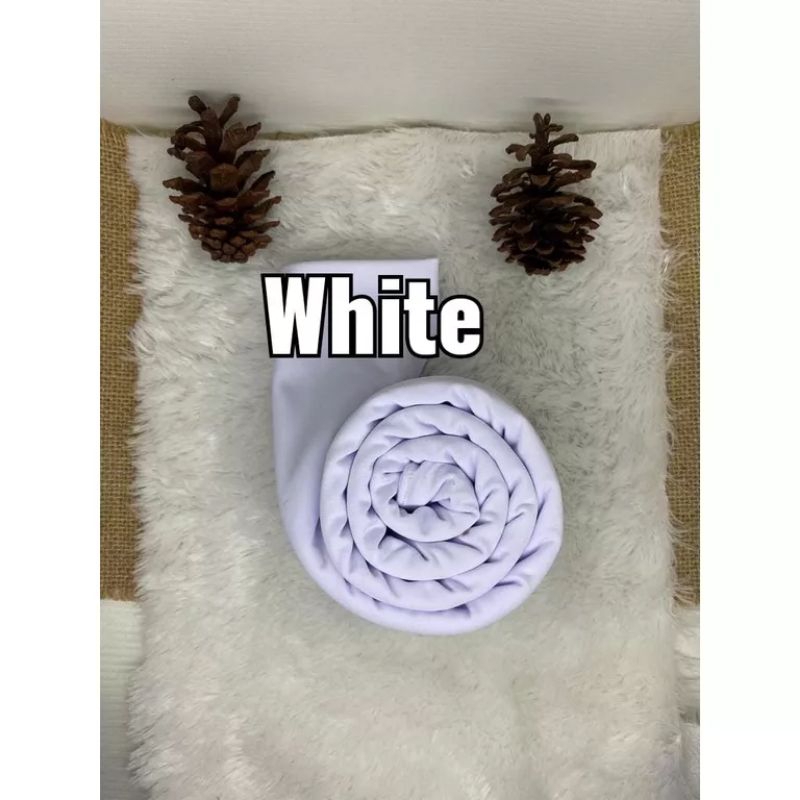 pashmina kaos premium/hijab jersy premium/jilbab pashmina instan/pashmina rayon/pashmina bagus murah-Putih bersih