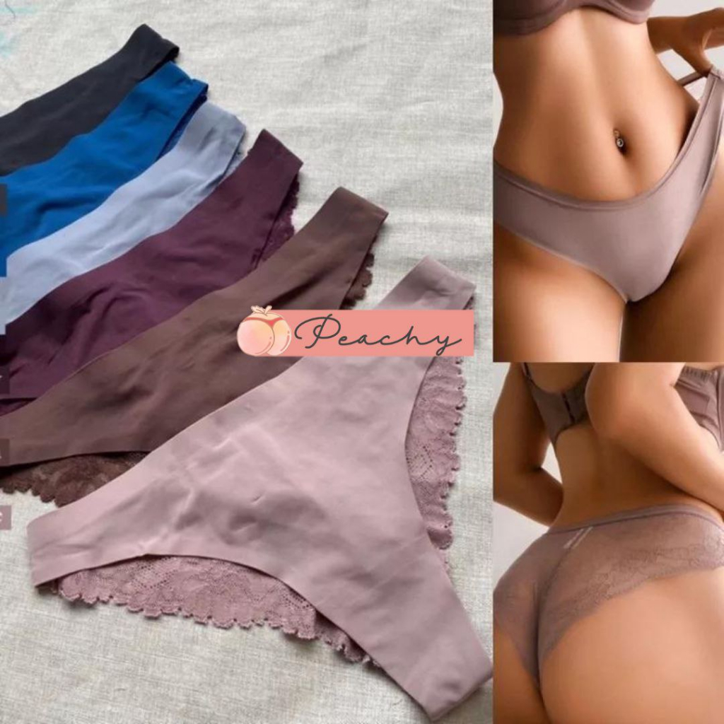 Seamless Panty HM Cheeky Brazillian Lace Underwear by Peachy