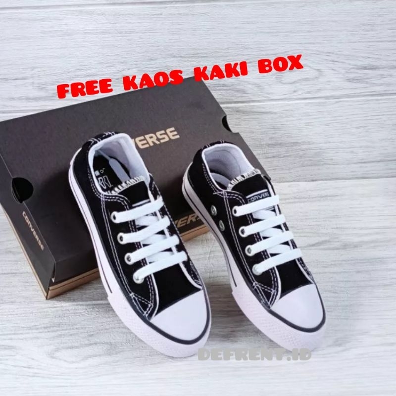 Sepatu Converse Anak Sekolah Laki Laki Perempuan Warna Hitam Formal COD (Bayar di Tempat) PREMIUM QUALITY