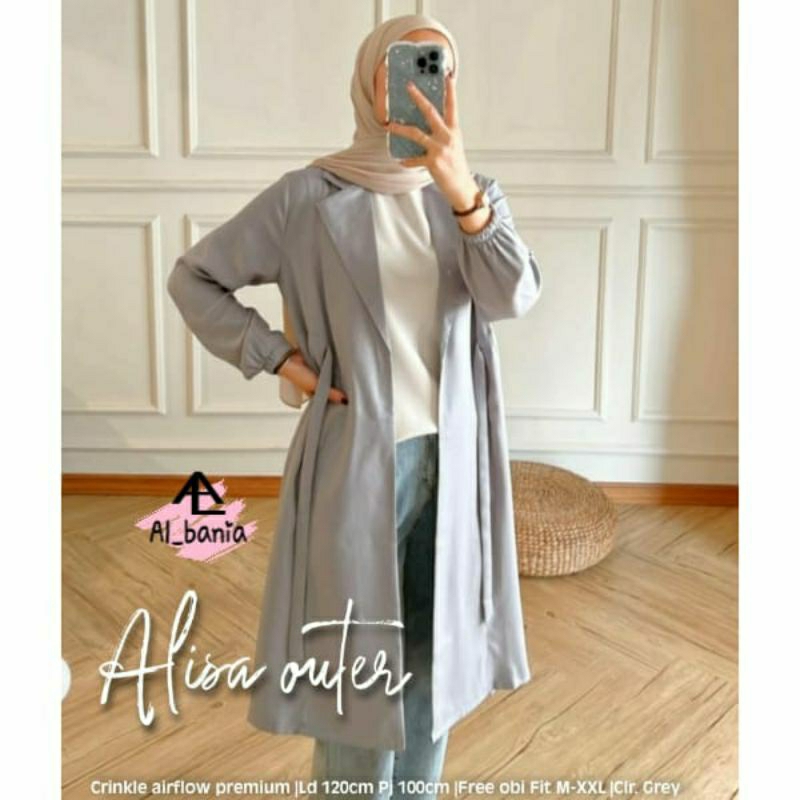 ALISA LONG OUTER KARDIGAN CRINKLE JUMBO LD 120 XXL