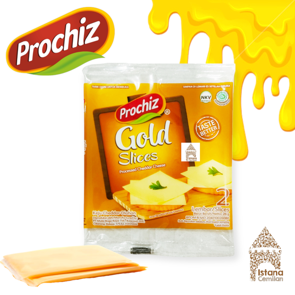 Prochiz Gold Slices Keju Cheddar (isi 2 lembar)