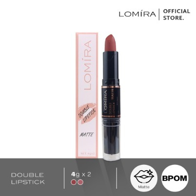 Lomira Double Lipstick Matte 2in1 Pelembab Bibir Make Up Lipstik BPOM