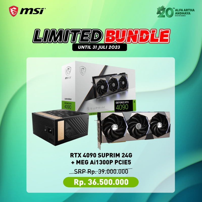 PAKET MSI VGA RTX 4090 SUPRIM 24G + PSU MEG Ai1300P PCIE5