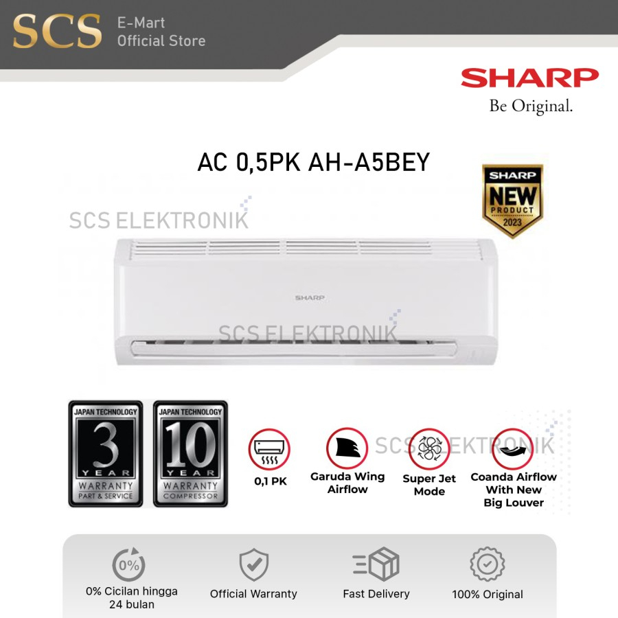 AC Sharp 0,5 PK AH-A5BEY Air Conditioner 360 Watt LOW WATT 1/2 PK 5BEY