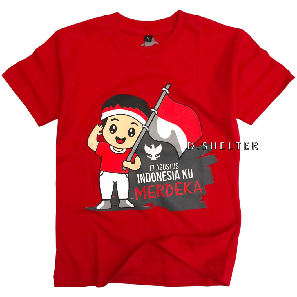 KAOS DISTRO ANAK UPLINE MERAH BENDERA KIDS / D.SHELTER