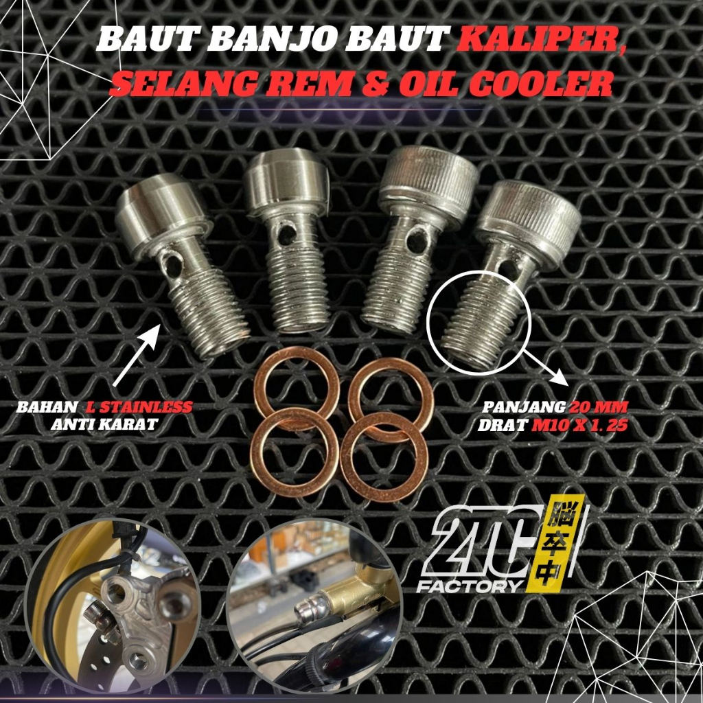 Baut banjo baut kaliper baut selang rem baut oil cooler universal semua motor paling laris