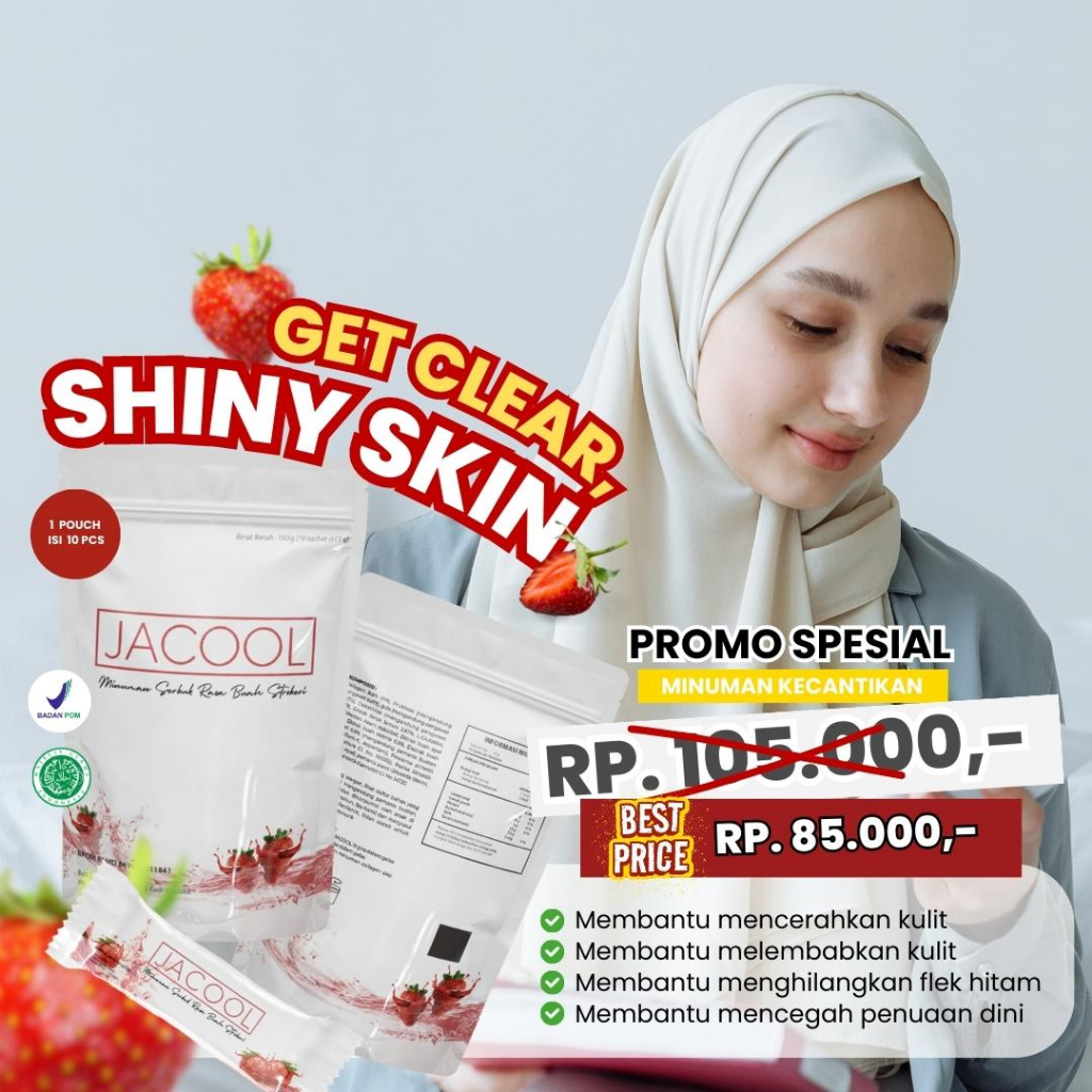 Jacool Beauty Drink BPOM Minuman Collagen Colagen Terbaik Kolagen Suplemen Kecantikan Pemutih Kulit 