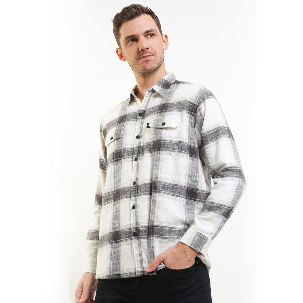 Brand Revolution - Kemeja Flanel Lengan Panjang Pria Reguler Rowland Flanel