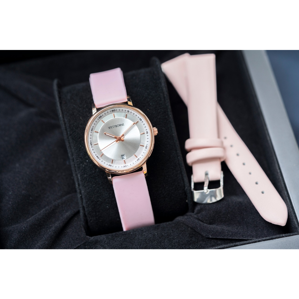 JAM TANGAN WANITA WESTBORNE 1106-TNT 01, 2STRAP TANGGAL AKTIF