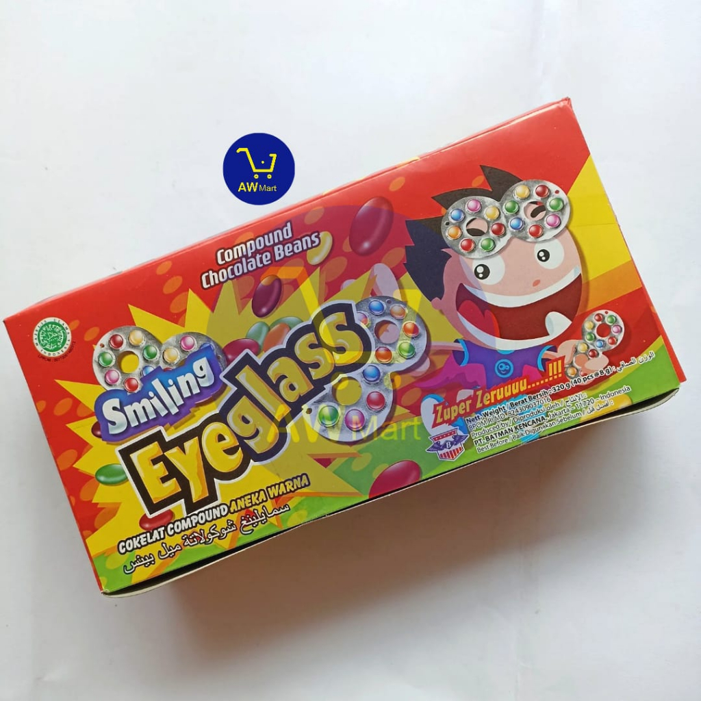 PERMEN COKELAT SMILING KACAMATA EYEGLASS BOX 320 GRAM ( 40PCS X 8GRAM) – PERMEN COKELAT SMILING KACAMATA BOX 320GRAM