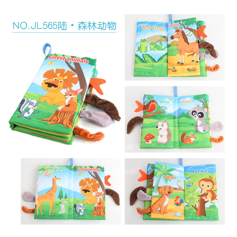 Ring Paper Tail Cloth Book / BUKU BANTAL EDUKATIF BUKU CERITA MAINAN BAYI BAHAN KAIN DENGAN EKOR 3D