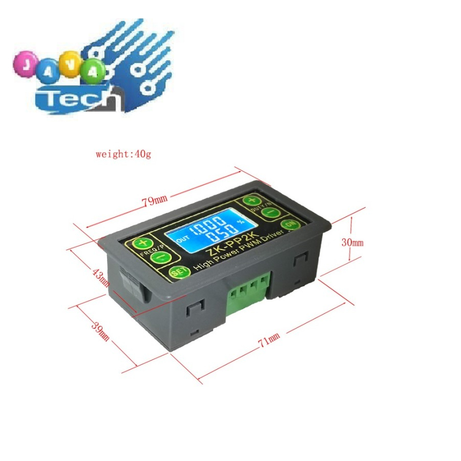 ZK-PP2K Dual Mode LCD PWM &amp; Pulse Generator 1Hz-150kHz 8A High Power