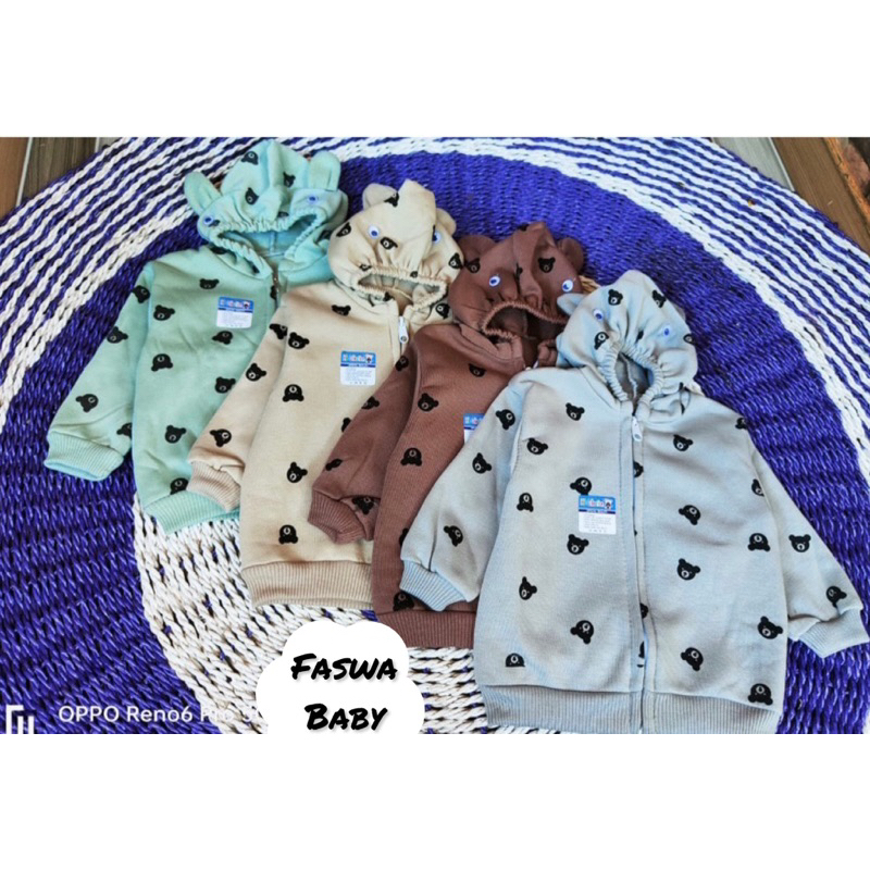 Jacket Anak / jaket fleece bayi motif baby bear