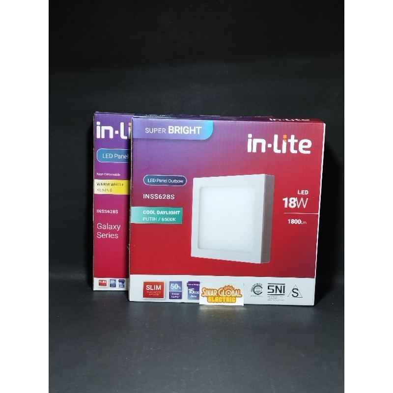 Lampu led downlight OB inlite INSS628S 18 Watt kotak