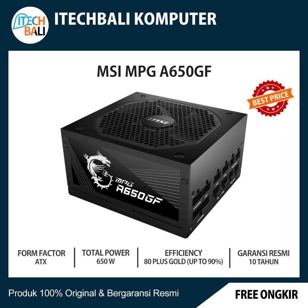 PSU MSI MPG A650GF 650W 80+ Gold | ITECHBALI