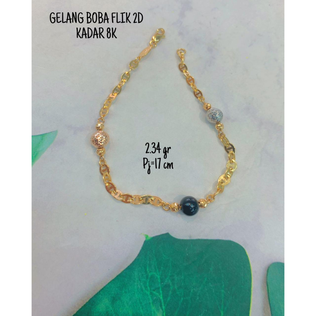 gelang boba flik kadar 375